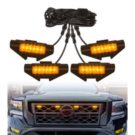 Luces de parrilla para Nissan Frontier 2022 2023 2024 luces LED de parrilla Rapto para accesorios de 3ª generación Frontier PRO 4X X S SV (amarillo)