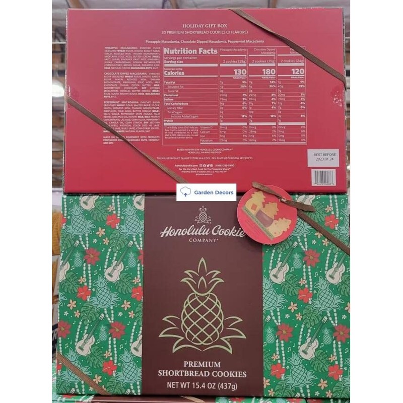 Honolulu Cookie Company Premium Shortbread Varity Cookies Gift Box 15.8oz