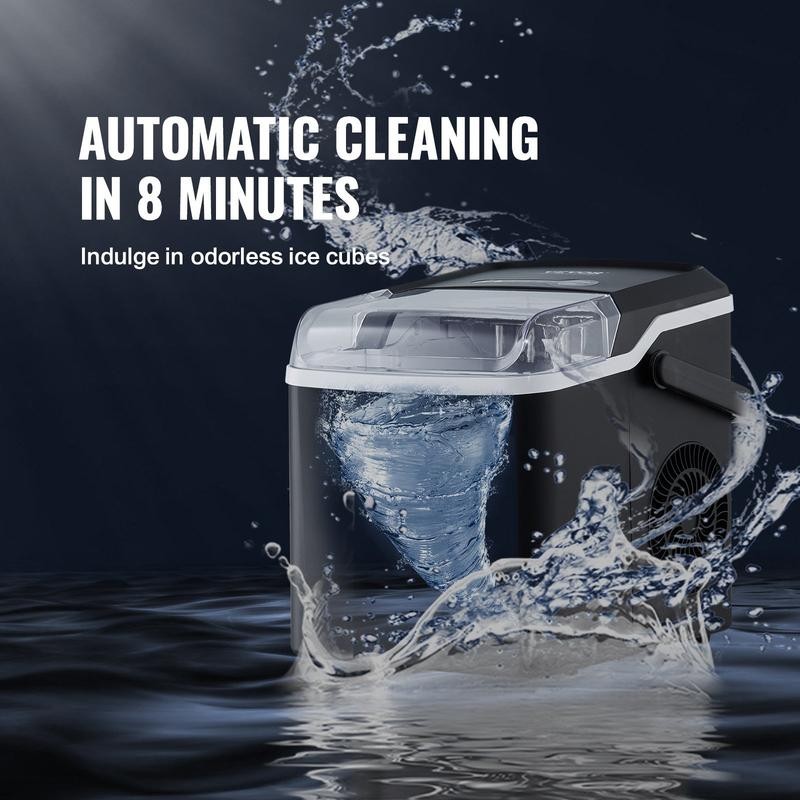 VEVOR Countertop Ice Maker 9 Cubes Ready Self-Cleaning Portable Scoop