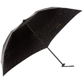 Moonbat Women's Folding Umbrella, Mila Schon Logo Jacquard Women's Umbrella, Folding Umbrella, Mini Umbrella, Women's, Black, Rib Length: Approx. 21.7 inches (55 cm), Black