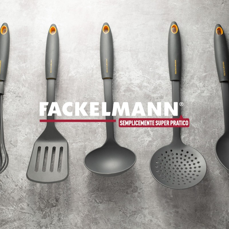 Fackelmann Set 2 Mestoli Schiumarola e Paletta Forata in Nylon,