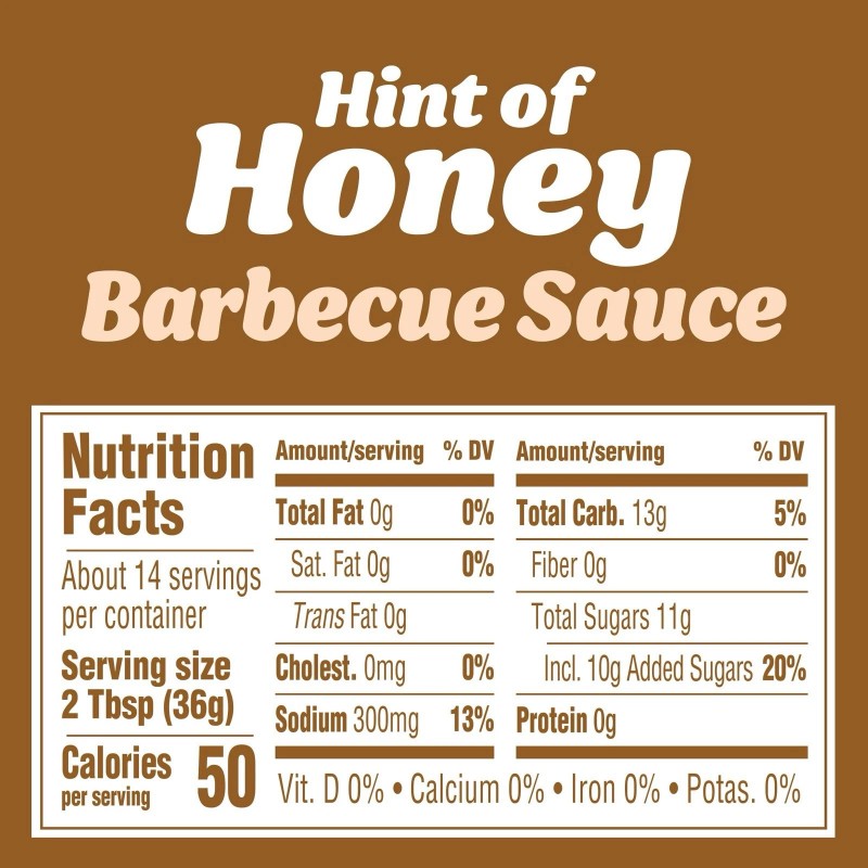 Kraft Slow Simmered Sweet Hint of Honey Barbecue Sauce (18