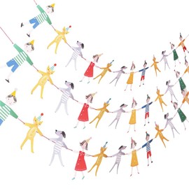 moin moin Flag Garland Party Decoration Decoration Birthday Party Hand-linked Birthday | Wall | Girl Boy Cat Dog | Set of 3