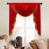 ELKCA Luxury Burgundy Red Velvet Curtain Valances for Living Room