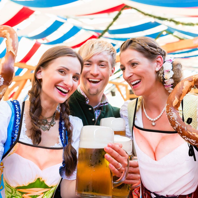 Whaline 2Pcs Oktoberfest Apron, Female Dirndl Costume Outfit, German Oktoberfest