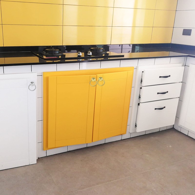 sourcing map 2Pcs Round Ring Pulls, Drawers Knobs Black Circle