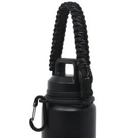 One MissionX Paracord Handle Compatible with Yeti Rambler 36oz 26oz 18oz 12oz 46oz Water Bottles, Durable Carrier Strap - Holder(Black Speckled)