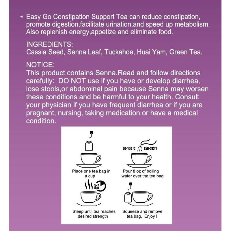 GT Easy Go Constipation Support Tea, 1.13 Ounce Box (16