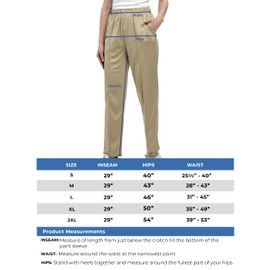Women's Classic 100% Poly Single Jersey Knit Pants-Pull On Dressy&Casual Slacks Elastic Waist,Tapered Leg,Side Seam Pockets Black/L