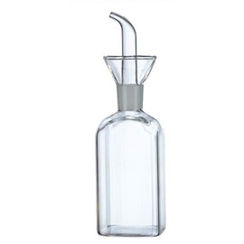 ELETON Square Clear Glass Olive Oil Dispenser Bottle- Oil & Vinegar Cruet with Pourers and NO Funnel Needed- Olive Oil Carafe Decanter for Kitchen