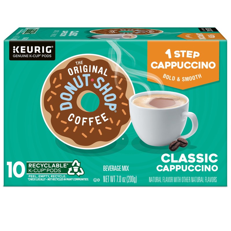 The Original Donut Shop One-Step Classic Cappuccino, Keurig Single-Serve K-Cup
