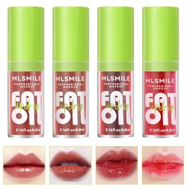 LOPHE Lip Oil, Moisturising Lip Gloss, Makeup Long Lasting Plumper Lip Glow Oil, Moisturising Lip Care Lip Oil, Reduces Fine Lines, Non-Sticky Lip Gloss Tint (4 #Dark Series)