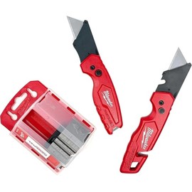 Milwaukee Fastback - Juego de 2 cuchillos con dispensador de cuchillas de afeitar (50 cuchillas incluidas)