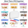 Waterproof Travel Pill Organizer,14 Pouches&Medical Information Card White