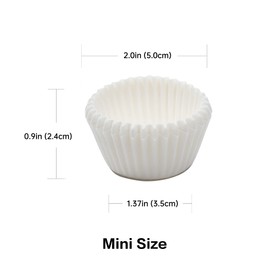 Bake Choice Non-Stick 400pcs Mini cupcake liners for baking White,parchment mini muffin liners for Mini Cupcake Pans,food grade,non stick,greaseproof