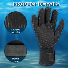 SUPERFA 3mm Neoprene Gloves and Socks, 3mm Thermal Diving Gloves and Socks with Adjustable Waist Strap, Flexible Wetsuit Gloves and Socks, for Diving, Surfing, Kayaking Rafting