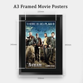 HWC Trading The A-Team The Cast Liam Neeson Bradley Cooper Gifts Printed Poster Signed Autograph Picture for Movie Memorabilia Fans - A3 Framed