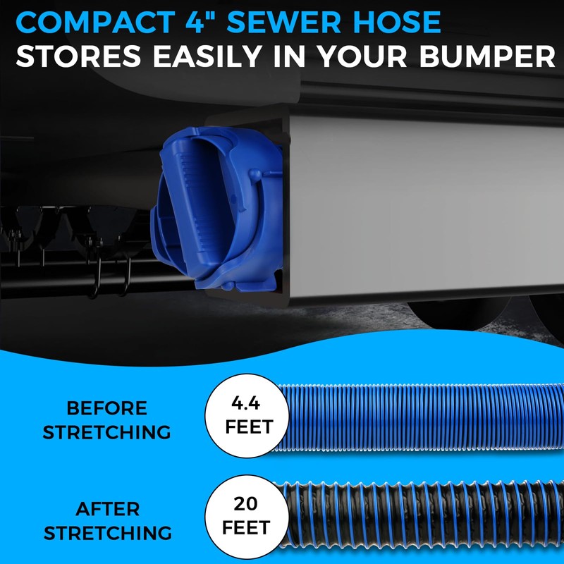 SheeChung 20FT RV Sewer Hose Kit, RV Hose Fittings, Heavy-Duty