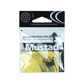 Mustad 77250-4/150-3 Ball Bearing Swivel, 2 Welded Rings - (3 Pack), Black, 4/150