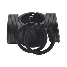 20 Pack Key Ring Keychain 1 Inch 25mm Diameter Metal Flat Split Key Chains Rings for Home Car Dog Tag Office Lanyards Keys Attachment Black