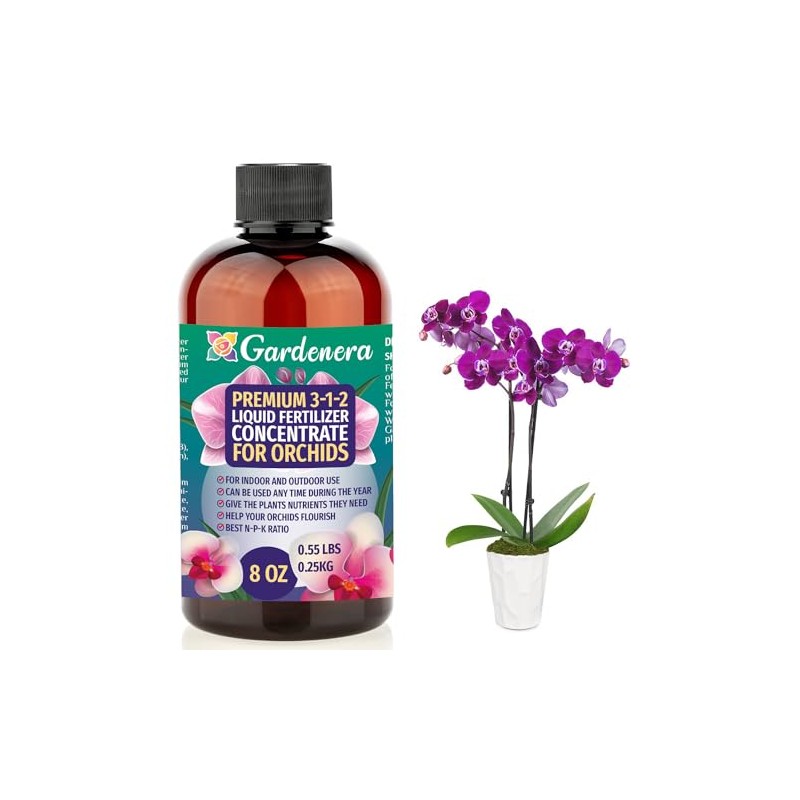 Premium Liquid Orchid Plant Fertilizer - 3-1-2 Concentrate for Indoor