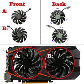 Dotodo 88MM T129215SU PLD09210S12HH P106-100 Graphics Card Cooling Fan for Gigabyte GTX 960 / GTX 1050 / GTX 1060 / GTX 1070 / GTX 1070 ti/RX 470 570 580 Video Card Cooler (Fan-AB)
