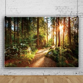 Yeele 12x8ft Jungle Forest Backdrop Natural Spring Scenery Sunshine Green Mountain Trees Background Outdoor Picnic Hiking Camping Picture Photoshoot Wedding Photography Background Photobooth Props