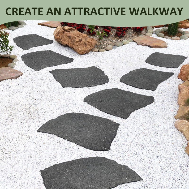 Sekcen 3 Pack Rubber Stepping Stones Outdoor Garden Rubber Pavers