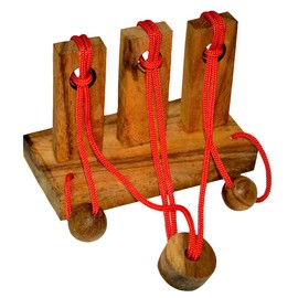 3 Towers String Puzzle Puzzle Wooden String Puzzle with 3 Towers, Puzzle Wood Thinking Game IQ Puzzle and Puzzle Game IQ Test Patience Game Brain Teaser Puzzle Wooden Game