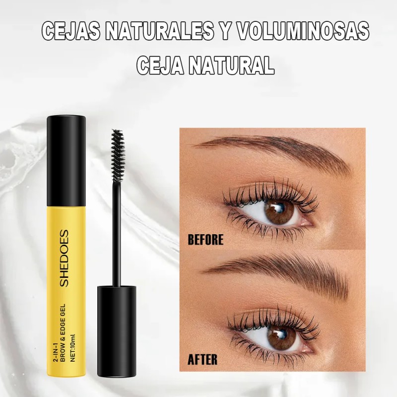 Gel Fijador 2en1 Cejas Y Bordes Cabello 10mlx2pc Shedoes
