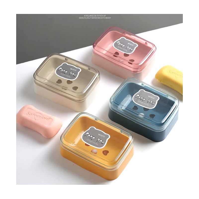 Transparent Plastic Soap Case Holder Portable Clear Soap Container Box