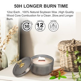 Premium Scented Candles, New Home Decor Warming Gifts, Creat Relaxing Ambience, Independence Day Labor Day Gift, Holiday Gifting, Delicate Glass Jar Candle, Gifts for Women Men Friends, Sandalwood