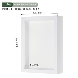 YOKIVE 1 Pcs Shadow Box Frame, Wooden Pressed Flower Frame Floating Photo Frame | DIY Specimens, Great for Wall Tabletop Display (White, 6x8-Inch)