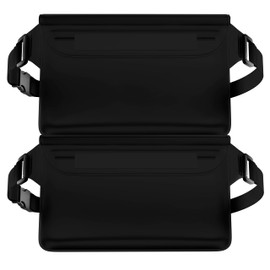 MyGadget 2X Waterproof Bags [ 22 x 15.5 cm ] - Dry Pouch IPx8 Waterproof - Waist Bag for Swimming with Triple Closure & Adjustable Strap in Black