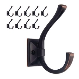 TUNNY 10 Pack Antique Design Wall Hanging Coat Hooks - Oil-Rubbed Bronze Coat Hooks Towel Hook for Entry Shoe Cabinet, Wardrobe Bathroom Bedroom Furniture Hardware