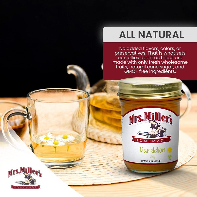 Dandelion Jelly: 3 Jars Mrs. Miller's Homemade