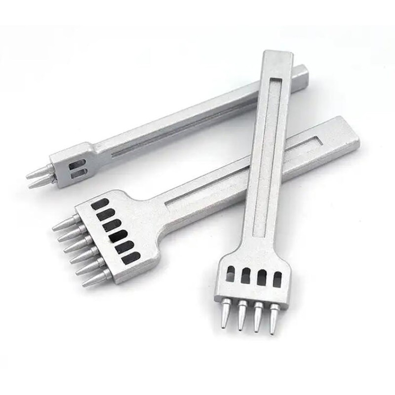 YUENTOEN 3Pcs Round Hole Row Punch, 2/4/6 Prong Pricking Iron