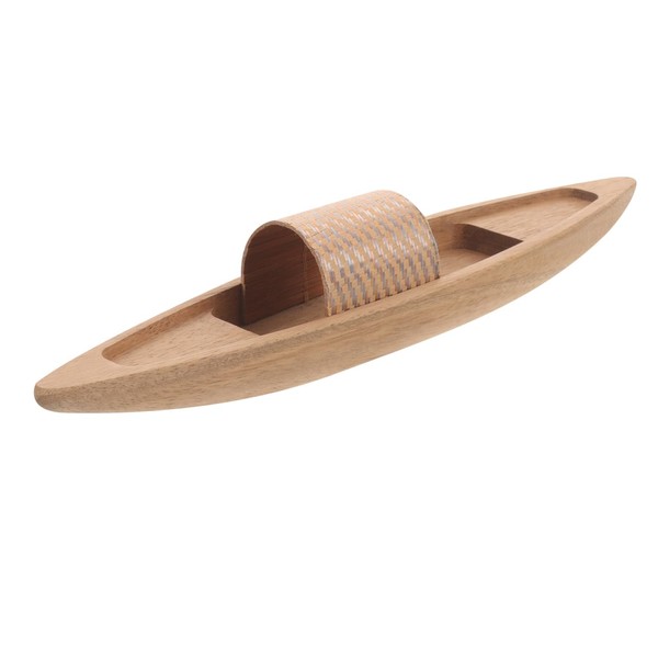 STOBOK 1Pc Unfinished Wooden Boat Model, Natural Canoe Decor, Miniature