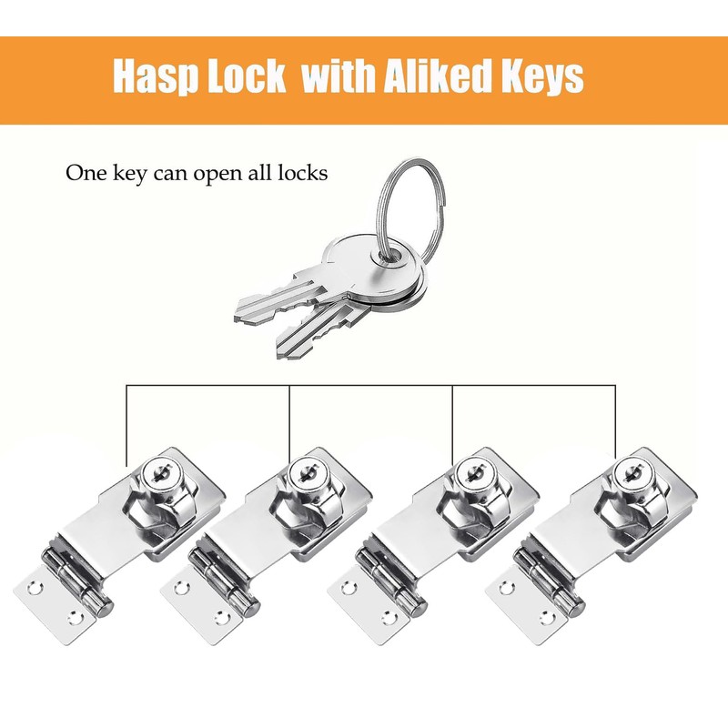 ZiYuya Hasp Lock Right Angle 90°, Door Hinge Lock with