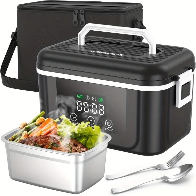 Adult Wireless Electric Heating Lunch Box, 18000mAh Rechargeable Timer For