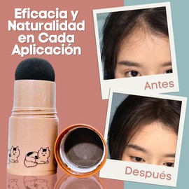 Polvo Compacto Aplicador Esponja Ocultar Entradas Maquillaje Fibra Capilar Cubre Raíz Cabello Oculta Calvicie Maquillaje Para Cabello Dar Volumen Cubrir Calvicie Raices (Estandar/Color Marrón)