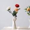 Pojedehy 9Inch Modern Art Ceramic Flower Vase Tabletop White Arm