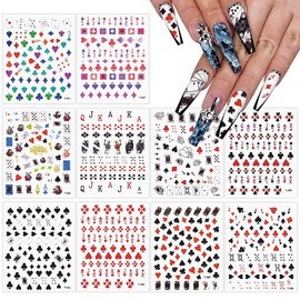 Kalolary 10 Pcs Trump Nail Art Stickers Trump Nail Stickers Digital Alphabet Graphic Nail Accessories Nail Art DIY Design Decoration for Women