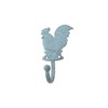 HANDCRAFTED NAUTICAL DÉCOR Rustic Light Blue Cast Iron Rooster Hook