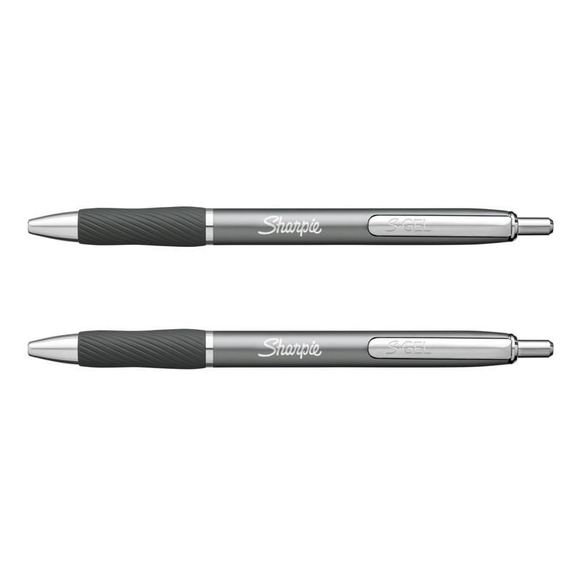 Sharpie S-Gel, Gel Pens, Sleek Metal Barrel, Gunmetal Body, Medium