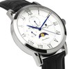 Salvatore Mara SM21106-SSWH Men's Wristwatch, Moon Phase, Multi Calendar, Waterproof,