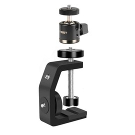 UTEBIT Clamp Camera Head Set with 1/4 Screws, Camera Stand, Fixed, Load Capacity 6.6 lbs (3 kg), Clamp, Projector Stand, Reinforced Aluminum, Can be Installed Below 2.4 inches (60 mm) Width, Tripod