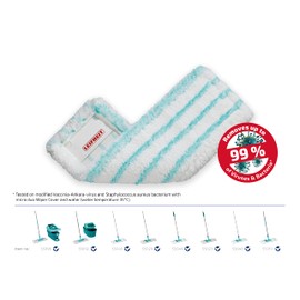 Leifheit Profi Micro Duo XL, Mop Cover for All Floor Types, Floor Mop Replacement Cover for Ideal Dirt Absorption with the 2 Fibre System, Microfibre Cleaning Cloth Ideal for Tiles and Laminate