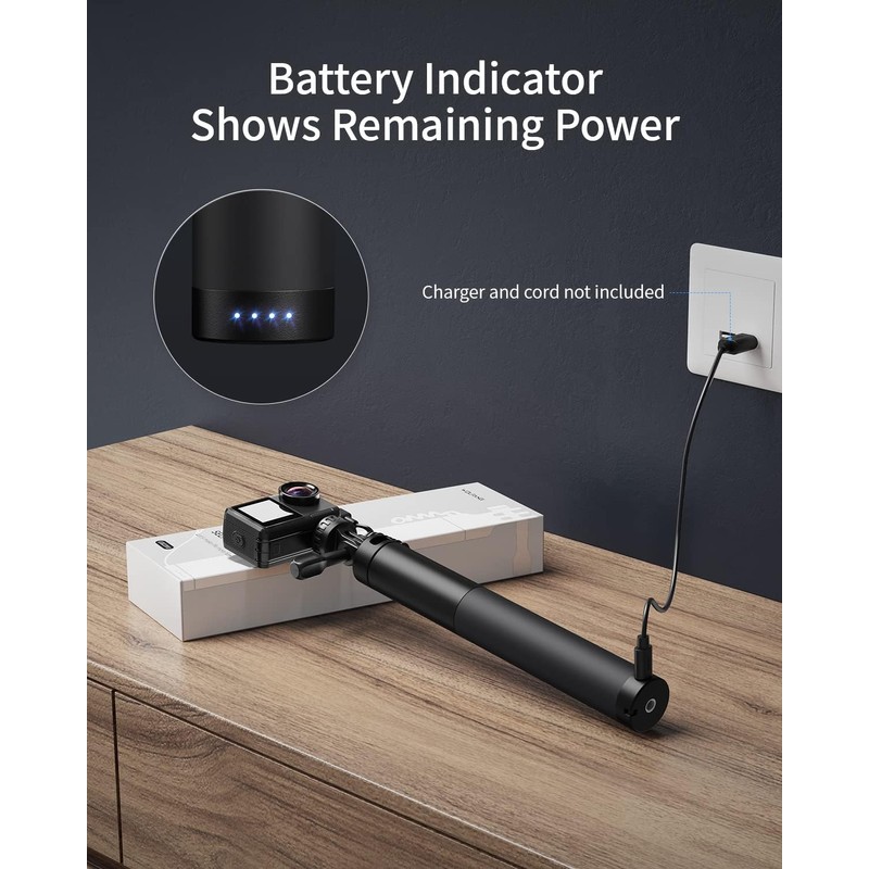 WOLFANG Action Cam Selfie Stick lädt Ihre Action-Kamera mit 2600