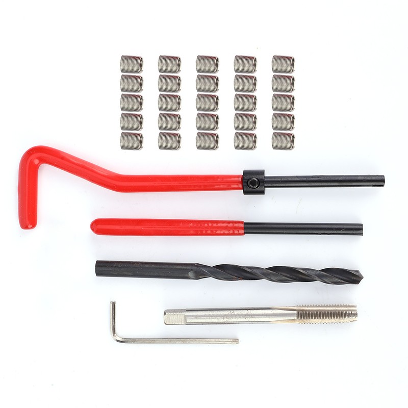 30Pcs Thread Repair Kit Stainless Steel Twisted Drill Wrench Threaded